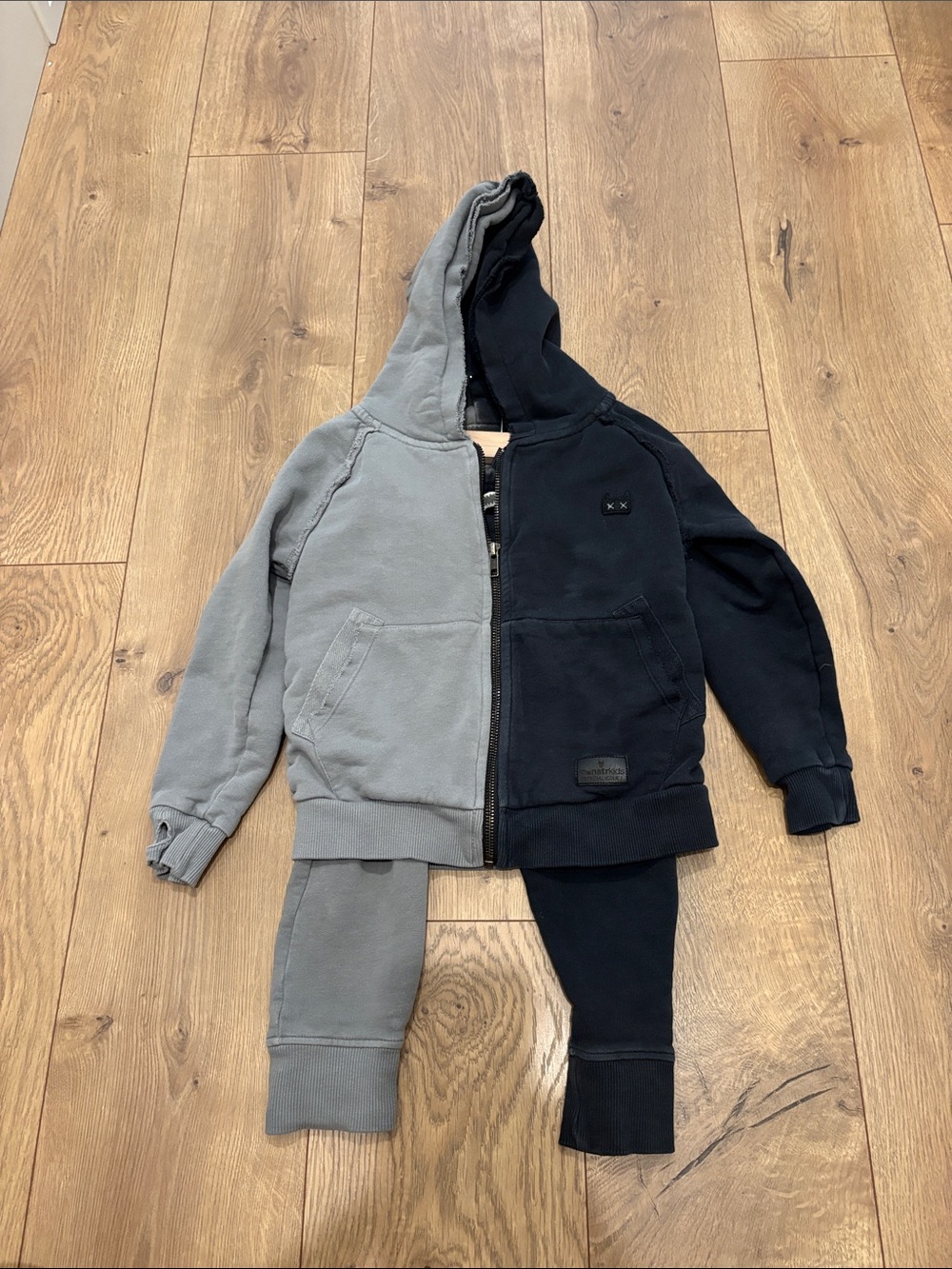 Munster Two-Tone Hoodie & Joggers Set - Gray and Black